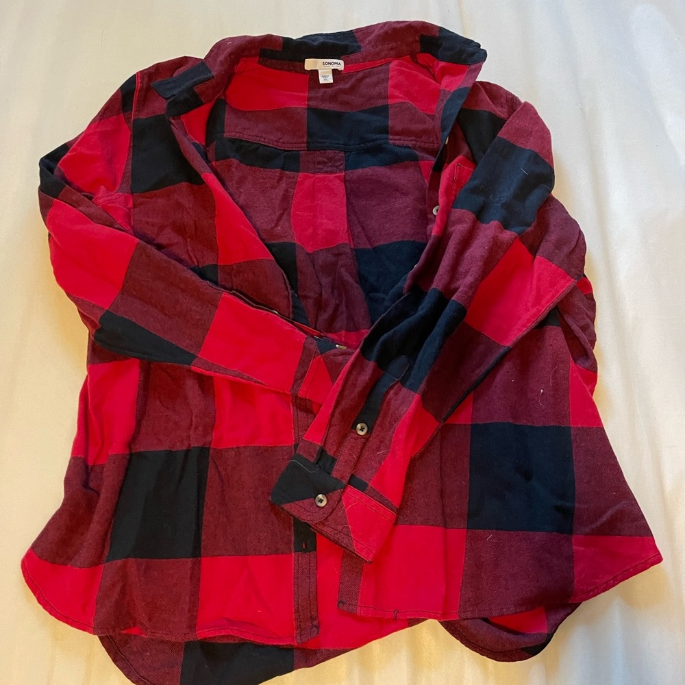 Sonoma Red Plaid Flannel, Size XL, Never worn